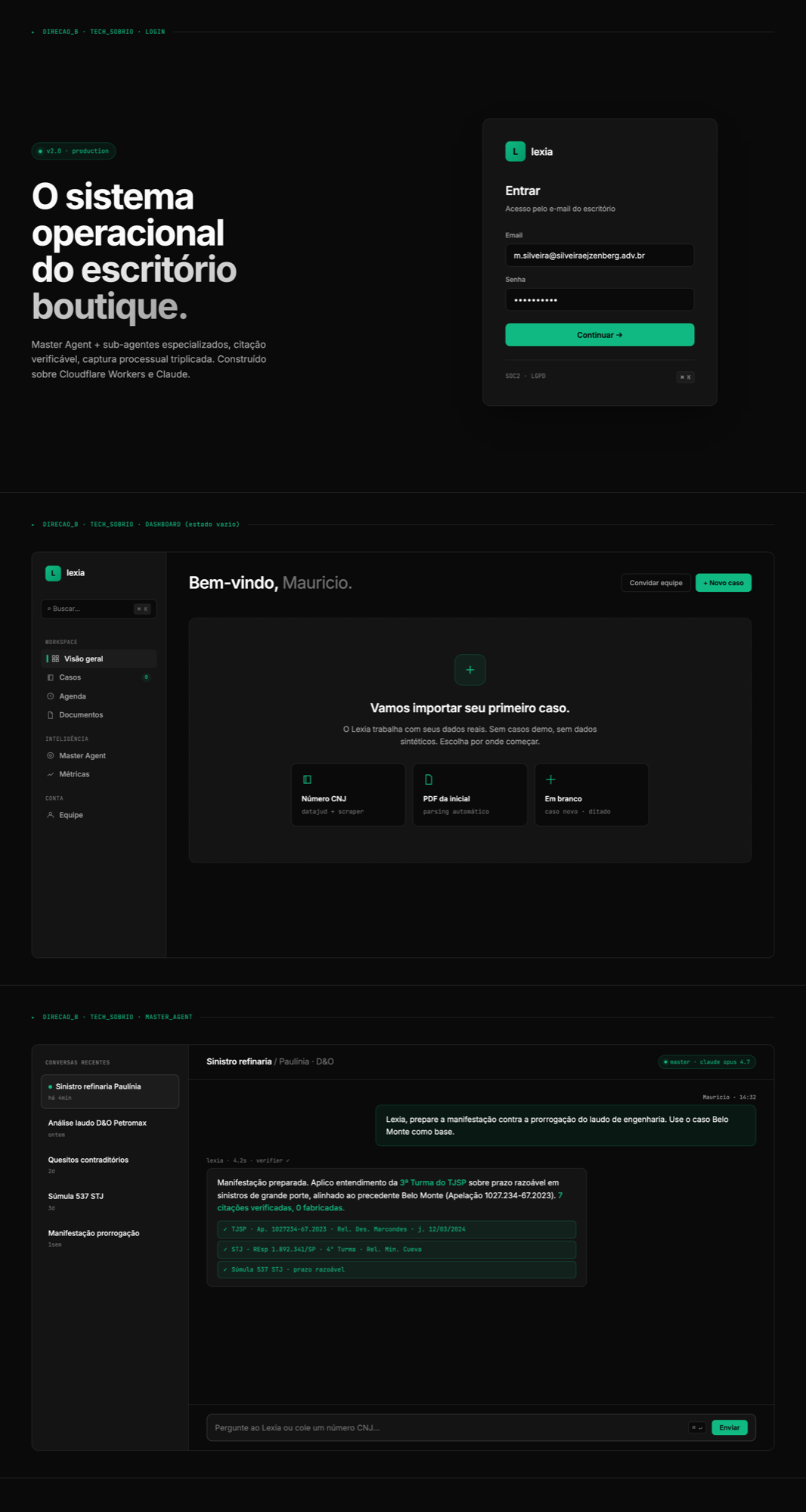 Direção B · Tech Sóbrio